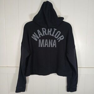 Under Armour Project Rock Warrior Mana Black Cropped Quarter Zip Hoodie 1351807